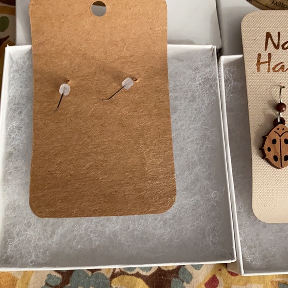 Brand new wooden ladybug and owl earrings - Picture 6 of 7